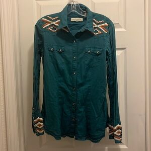 STETSON women’s embroidered pearl snap front western blouse